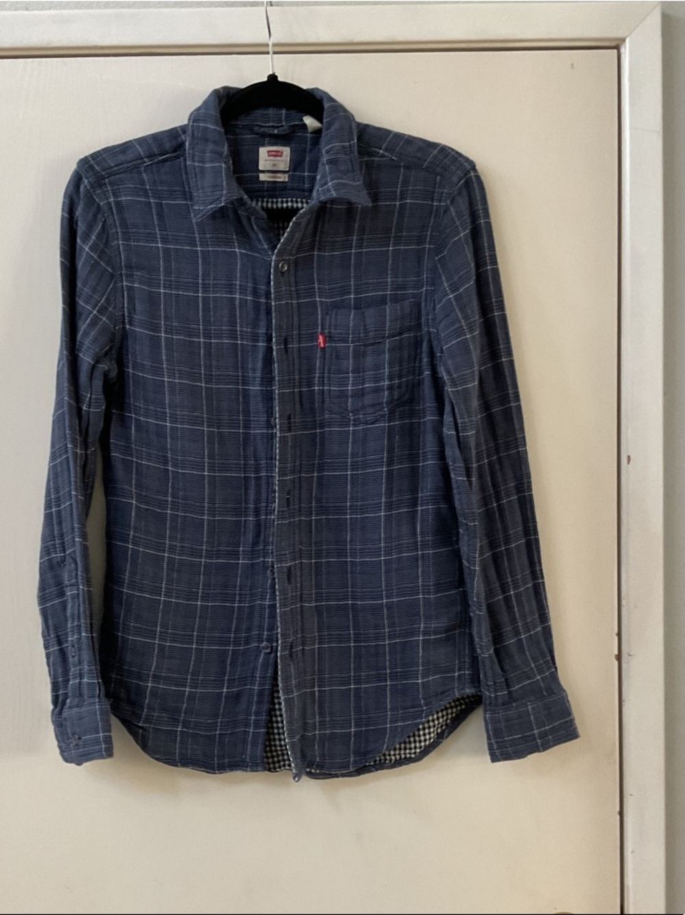 Levi's Men's Blue Plaid Button-Down Shirt
